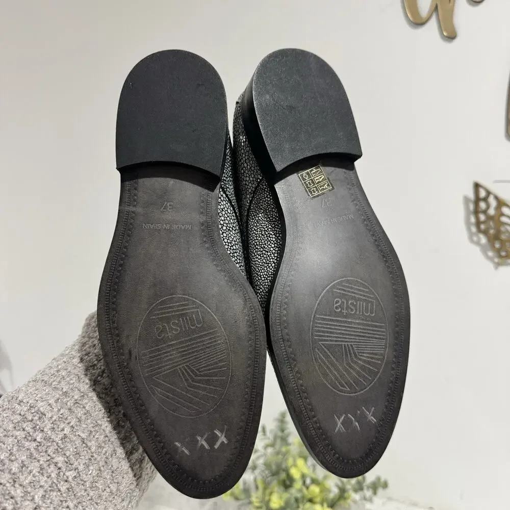 Miista London Adelaide Black/Silver Stingray Artsy Oxford Loafer 37